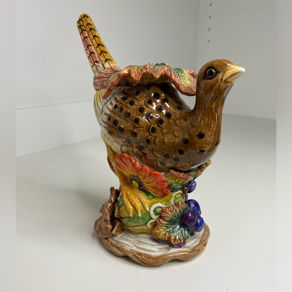 EUC Vtg Fitz & Floyd Autumn Bounty Pair of Figural Pheasant Candlesticks - Picture 14 of 16